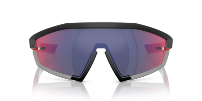 Prada Eyewear Shield Frame Sunglasses In Black