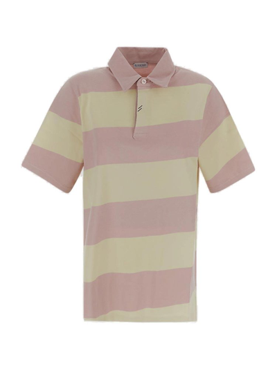 Burberry Striped Short Sleeved Polo Shirt In Multi
