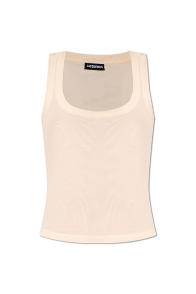 Jacquemus Ribbed Tank Top In White