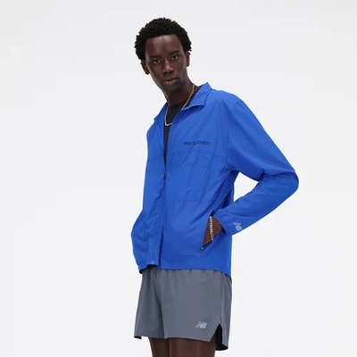 New Balance Men's Athletics Graphic Packable Jacket In Blue
