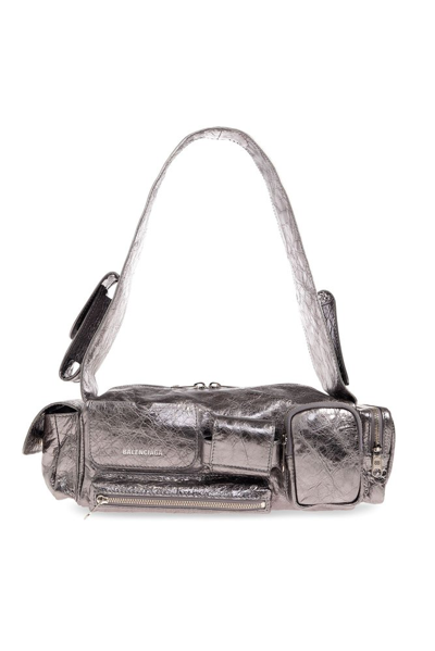 Balenciaga Superbusy Xs Shoulder Bag In Silver