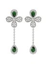 MARCHESA FLORAL WHITE GOLD DROP EARRINGS