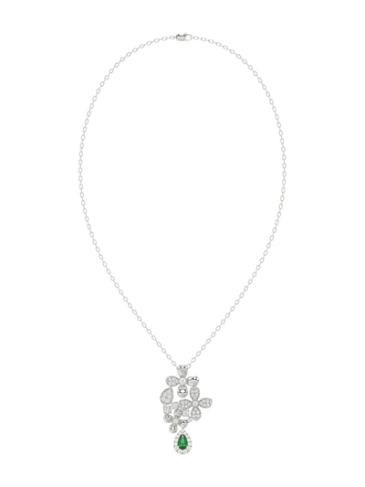 Marchesa Floral White Gold Pendant Necklace