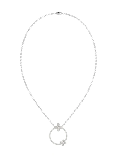 Marchesa Floral White Gold Pendant Necklace