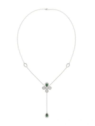 Marchesa Floral White Gold Y Necklace