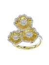 Marchesa 18kt Yellow Gold Halo Flower Diamond Ring In Yellow Gold
