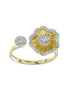 MARCHESA HALO FLOWER YELLOW GOLD RING