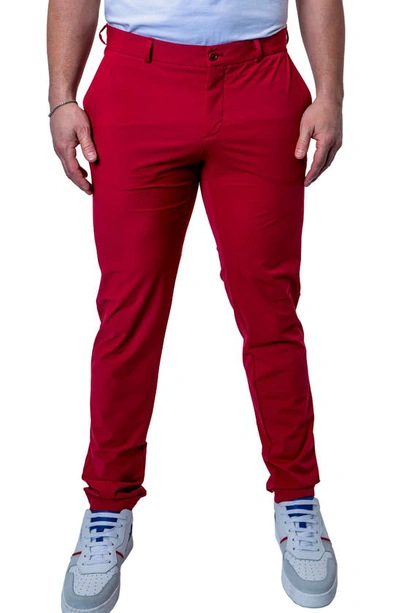 Maceoo Allday Slim Fit Trousers In Red