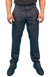 Maceoo Squared Black Stretch Flat Front Pants In Black