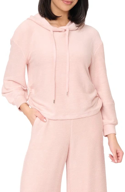 Gibsonlook Low Key Luxe Rib Hoodie In Pink Whip