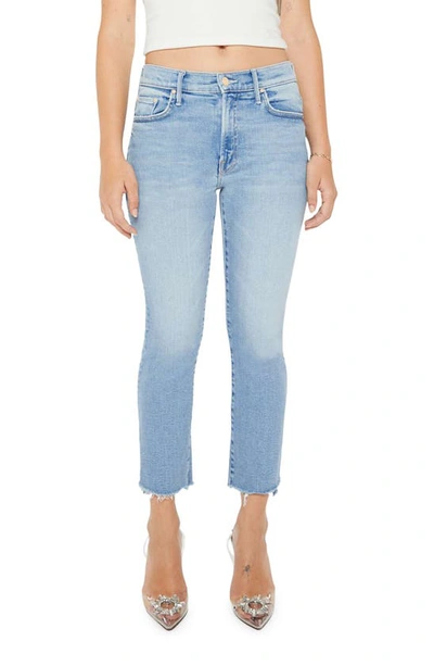 MOTHER LIL' INSIDER FRAYED STEP HEM CROP SKINNY JEANS