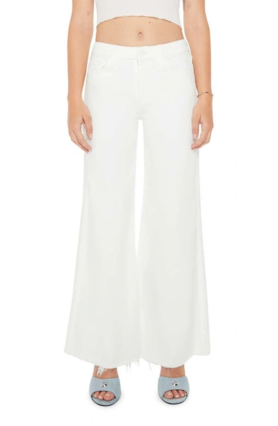 Mother The Tomcat Roller Fray Wide-leg Jeans In Bianco