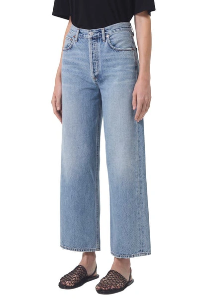 Agolde Clara Wide-leg Jeans In Mid Denim