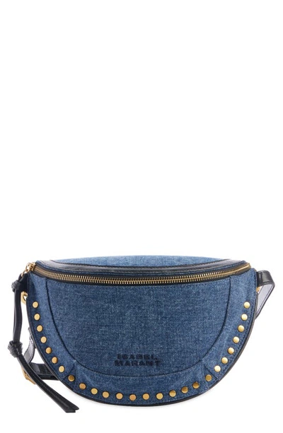 Isabel Marant Skano Denim Crossbody Bag In Dark Blue