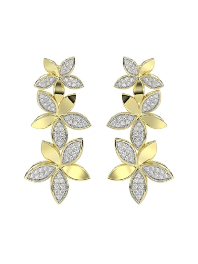 Marchesa 18k黄金 Wild Flower 钻石耳环 In Yellow Gold