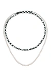 EÉRA 'REINE' DOUBLE NECKLACE WITH PEARLS