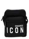 DSQUARED2 BE ICON CROSSBODY BAGS WHITE/BLACK