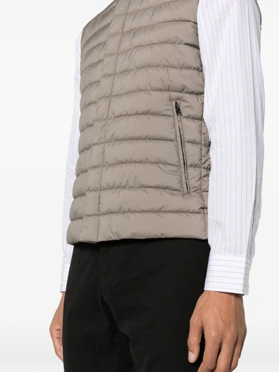 Herno Padded Quilted Vest In Beige