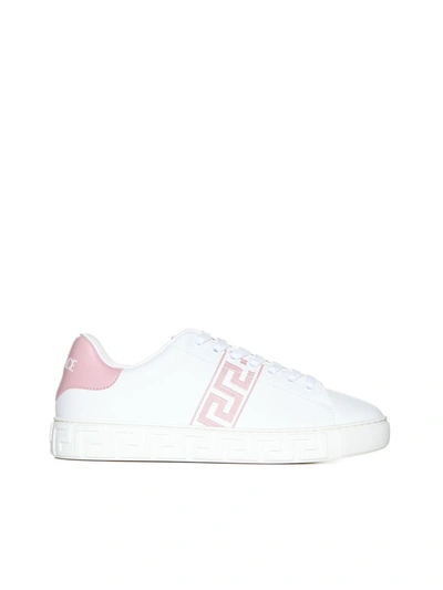 Versace Sneaker In White+english Rose