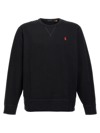 Polo Ralph Lauren Black Crewneck Sweatshirt With Pony Embroidery In Black