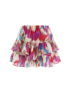 Isabel Marant Étoile Jocadia Printed Cotton Mini Skirt In Beige/raspberry