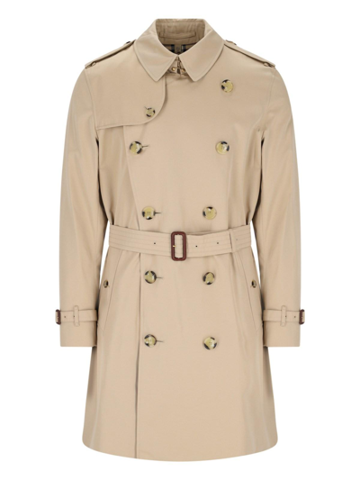 Burberry Cotton Gabardine Trench Coat In Nude