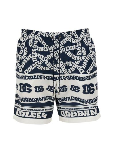 Dolce & Gabbana Marina Printed Swim Shorts In Multi