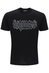Dsquared2 Cotton D2 Gothic Loose Fit T-shirt With Rhinestones In Black