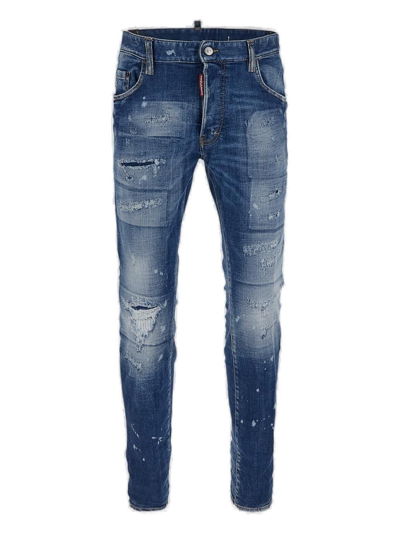 Dsquared2 Distressed Super Twinky Skinny Jeans In Blue