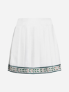 Casablanca Laurel Pleated Silk Miniskirt In Neutro