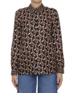Gucci Interlocking G Chain-print Silk Shirt In Black