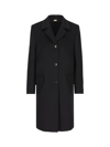 Gucci Single Breasted Logo Plaque Coat In Black