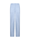 P.a.r.o.s.h . Pleated Wide-leg Trousers In Azzurro Polvere