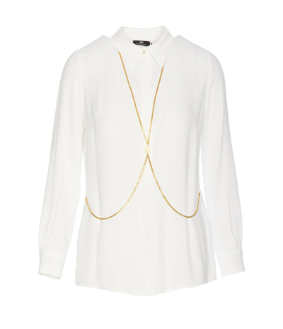 Elisabetta Franchi Body Chain-detail Blouse In White