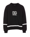 Dolce & Gabbana Logo Cotton Jersey Crewneck Sweatshirt In Nero