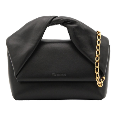 Jw Anderson Medium Twister Top Handle Bag In Black