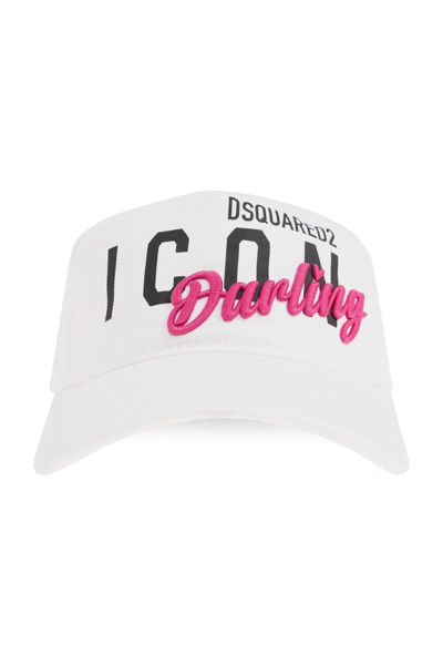 Dsquared2 Icon Logo Baseball Cap In Bianco