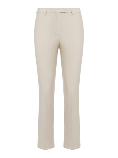 S Max Mara High Waist Straight Leg Trousers In Beige