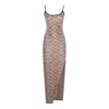 Balmain Snakeskin-jacquard Sequin-embellished Dress In Black