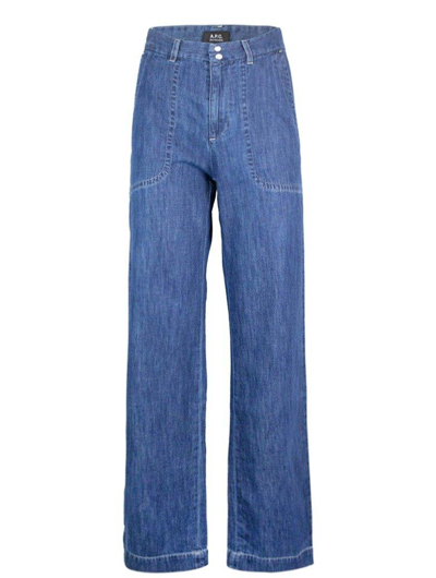Apc A.p.c. High Waist Denim Jeans In Ial Indigo Delave