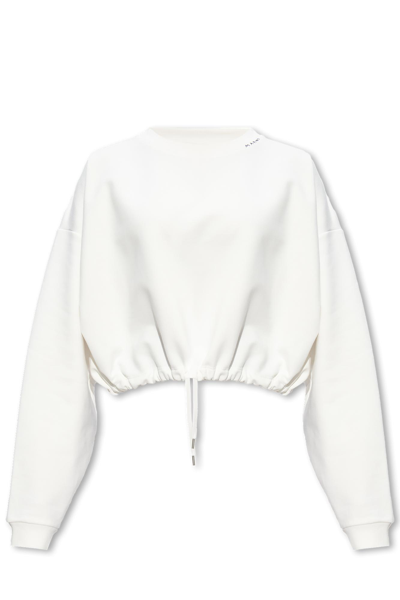 Marni White Drawstring Sweatshirt In 00w02 Natural White