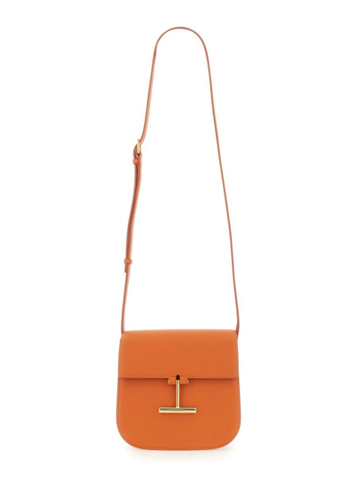 Tom Ford Tara Leather Crossbody Bag In Orange