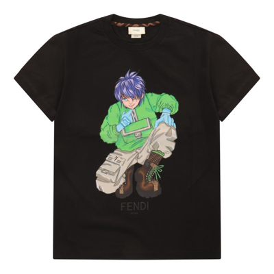 Fendi Kids' Logo Printed Crewneck T-shirt