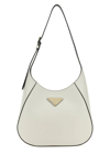 Prada Triangle-logo Leather Shoulder Bag In White