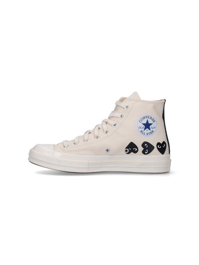 Comme Des Garçons Play Converse Multi Heart Chuck 70 Sneakers In Bianco