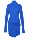 Off-white Twist-front Printed Jersey Mini Dress In Blu Navy