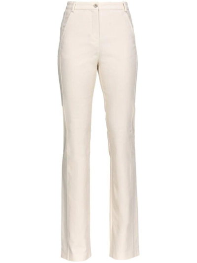 Pinko High-waist Flared Trousers In Bianco