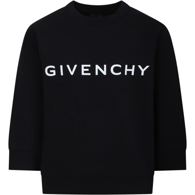 Givenchy Kids' Black Sweatshirt For Boy With Logo In Nero