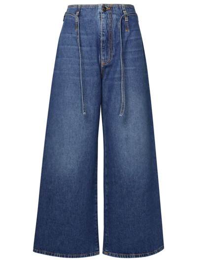 Etro Wide-leg Drawstring Jeans In Blue