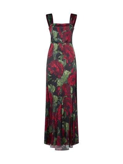 Alice And Olivia Dress In Cloud Floral Bordeaux Lg